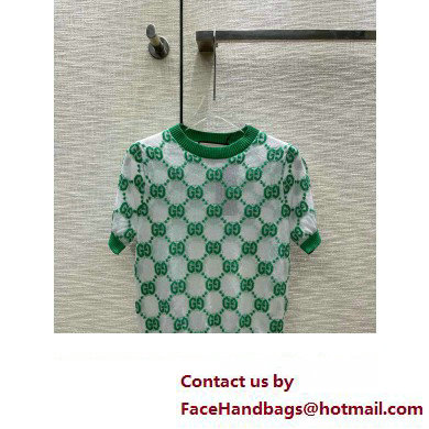 GUCCI TULLE GG TOP GREEN 2023