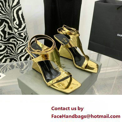 Giuseppe Zanotti Heel 8.5cm Tutankamon patent leather sandals Gold 2023
