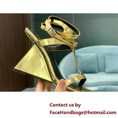 Giuseppe Zanotti Heel 8.5cm Tutankamon patent leather sandals Gold 2023 - Click Image to Close