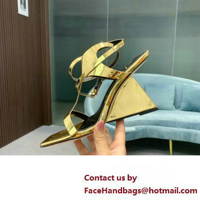 Giuseppe Zanotti Heel 8.5cm Tutankamon patent leather sandals Gold 2023 - Click Image to Close