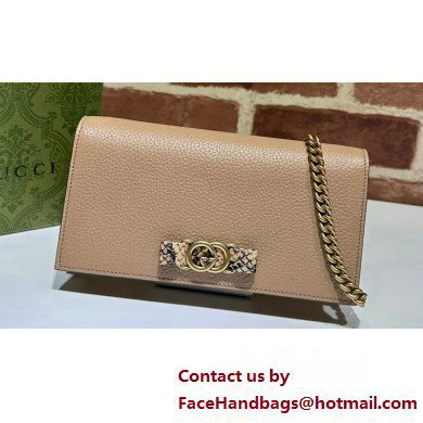Gucci Chain wallet with Interlocking G python bow 746056 Beige 2023