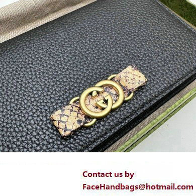 Gucci Chain wallet with Interlocking G python bow 746056 Black 2023
