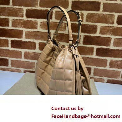 Gucci Deco medium tote bag 746210 in quilted Leather Beige 2023 - Click Image to Close