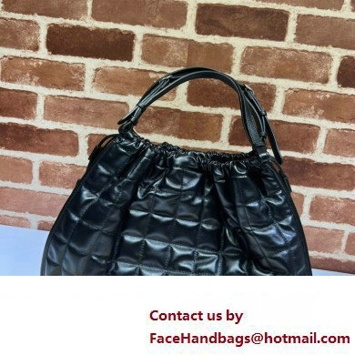 Gucci Deco medium tote bag 746210 in quilted Leather Black 2023 - Click Image to Close