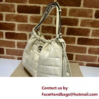 Gucci Deco medium tote bag 746210 in quilted Leather White 2023 - Click Image to Close
