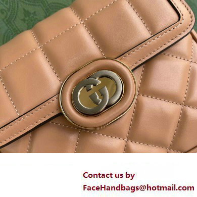 Gucci Deco mini shoulder bag 741457 in quilted Leather Beige 2023 - Click Image to Close