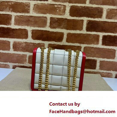 Gucci Deco mini shoulder bag 741457 in quilted Leather Black/White/Red 2023