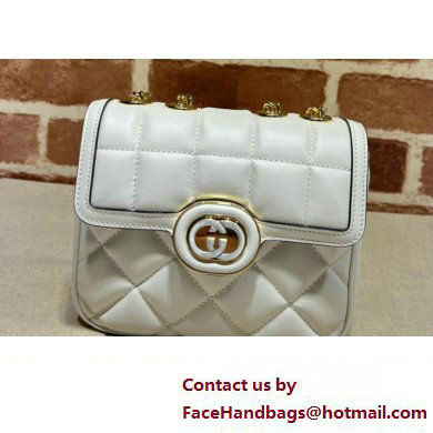 Gucci Deco mini shoulder bag 741457 in quilted Leather White 2023