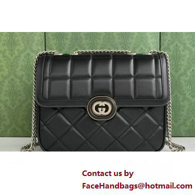 Gucci Deco small shoulder bag 740834 in quilted Leather Black 2023