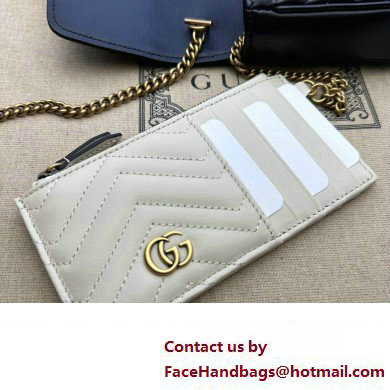 Gucci GG Marmont mini card case chain wallet 751526 Black 2023
