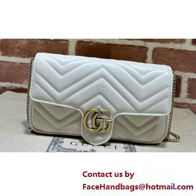 Gucci GG Marmont mini card case chain wallet 751526 White 2023