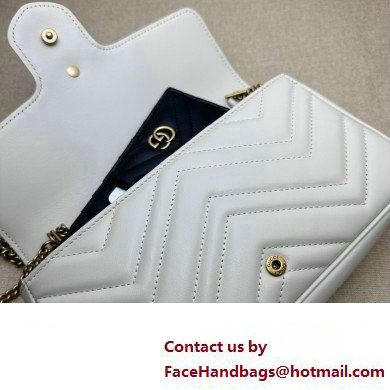 Gucci GG Marmont mini card case chain wallet 751526 White 2023