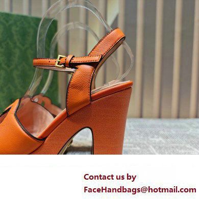 Gucci Heel 12cm Platform 3.5cm Interlocking G sandals 730022 Orange 2023