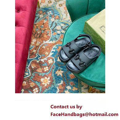 Gucci Horsebit flatform sandals 742435 Black 2023