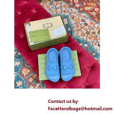 Gucci Horsebit flatform sandals 742435 Blue 2023