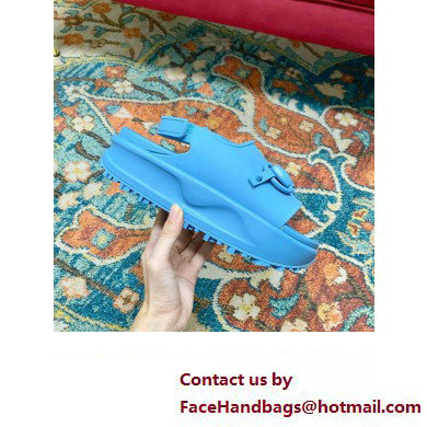 Gucci Horsebit flatform sandals 742435 Blue 2023