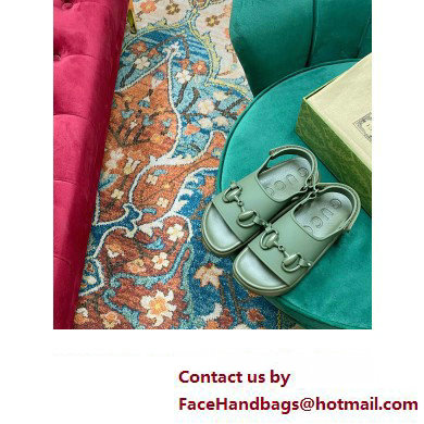 Gucci Horsebit flatform sandals 742435 Green 2023