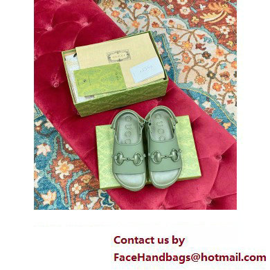 Gucci Horsebit flatform sandals 742435 Green 2023