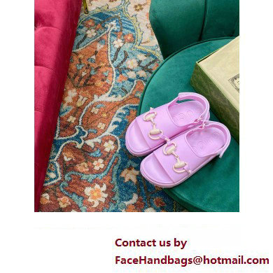 Gucci Horsebit flatform sandals 742435 Lavender 2023