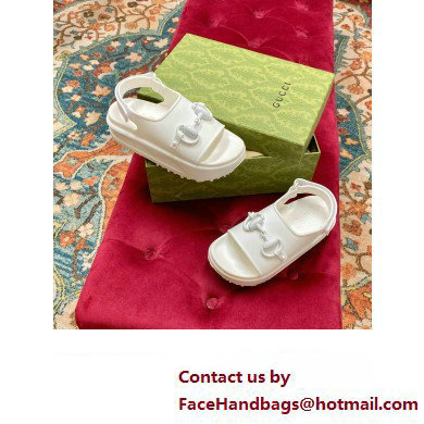 Gucci Horsebit flatform sandals 742435 White 2023