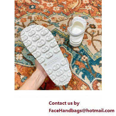 Gucci Horsebit flatform sandals 742435 White 2023