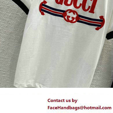 Gucci Interlocking G Web cotton jersey T-shirt off white 2023