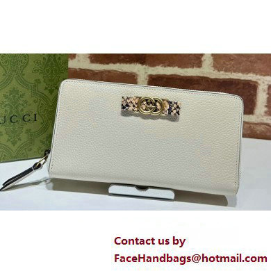Gucci Zip wallet with Interlocking G python bow 750458 White 2023