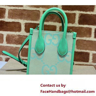 Gucci jumbo GG mini tote bag 671623 Green 2023