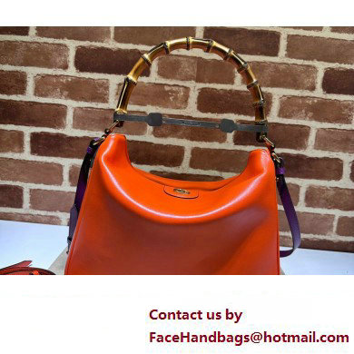 Gucci leather Diana medium shoulder bag 746124 Orange 2023