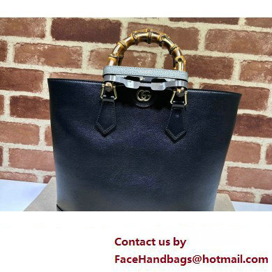 Gucci leather Diana medium tote bag 750394 Black 2023