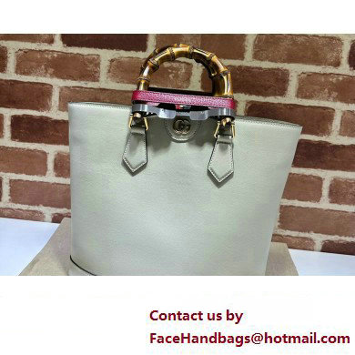Gucci leather Diana medium tote bag 750394 White 2023