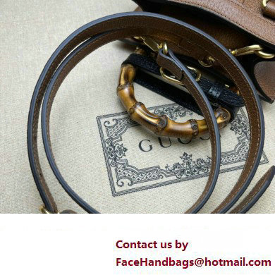 Gucci leather Diana mini tote bag 739079 Brown 2023