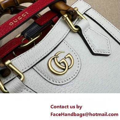 Gucci leather Diana mini tote bag 739079 White 2023