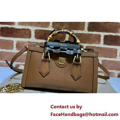 Gucci leather Diana small shoulder bag 735153 Brown 2023