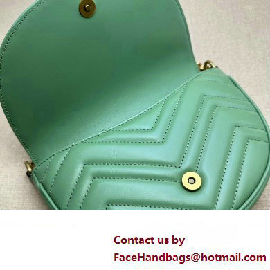 Gucci leather GG Marmont matelasse chain mini bag 746431 Light Green 2023