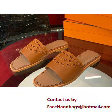Hermes Gaelle sandal in calfskin tan 2023
