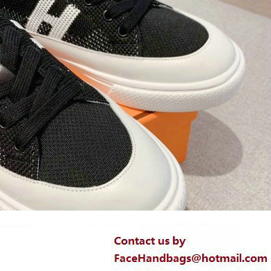 Hermes Knit and calfskin Deep Women/Men Sneakers 02 2023