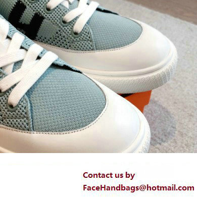 Hermes Knit and calfskin Deep Women/Men Sneakers 04 2023