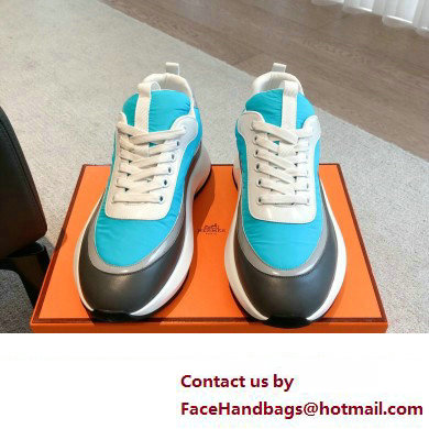 Hermes fabric and calfskin Gramme Men's Sneakers 03 2023