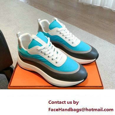 Hermes fabric and calfskin Gramme Men's Sneakers 03 2023