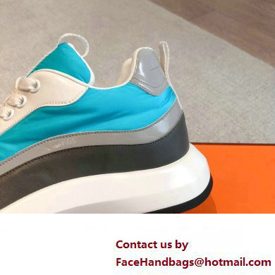 Hermes fabric and calfskin Gramme Men's Sneakers 03 2023 - Click Image to Close