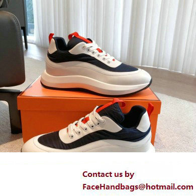 Hermes fabric and calfskin Gramme Men's Sneakers 05 2023 - Click Image to Close