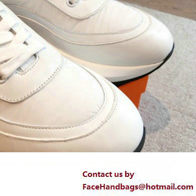 Hermes fabric and calfskin Gramme Men's Sneakers 07 2023