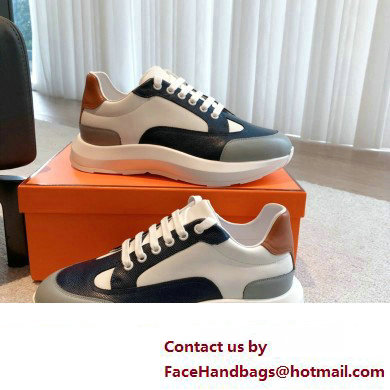 Hermes fabric and calfskin Gramme Men's Sneakers 08 2023 - Click Image to Close