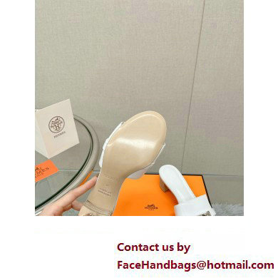 Hermes heel 5CM Giulia sandal in calfskin WHITE 2023