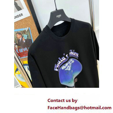 LOEWE Fennel T-shirt in cotton BLACK/Multicolor 2023
