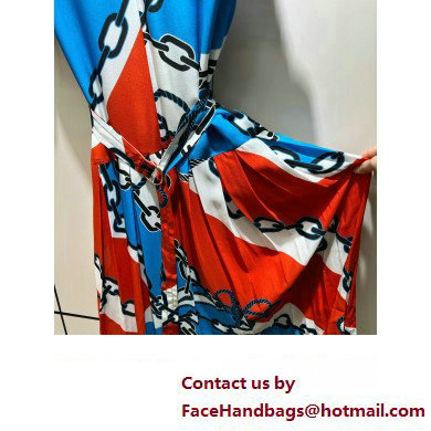 LOUIS VUITTON Nautical Print Butterfly Sleeve Dress 2023