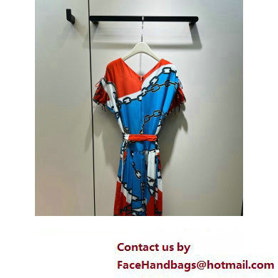 LOUIS VUITTON Nautical Print Butterfly Sleeve Dress 2023
