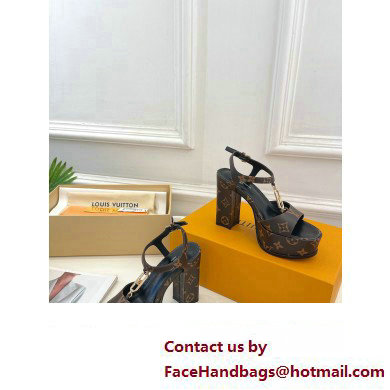 Louis Vuitton Heel 11cm Platform 4cm Sandals Monogram with LV Initials chain 2023