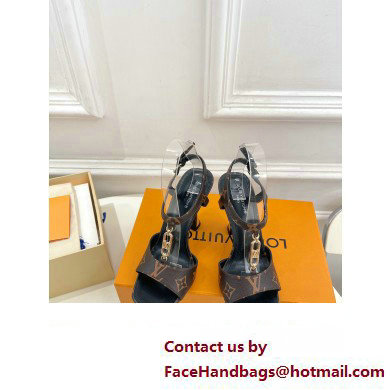 Louis Vuitton Heel 9.5cm Sparkle Sandals Monogram with LV Initials chain 2023